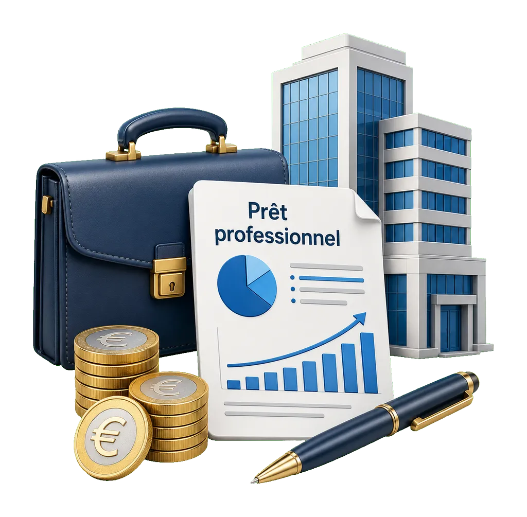 Prêt professionnel pour développer votre activité, Financez votre entreprise, votre activité indépendante, votre stock, votre matériel ou un besoin de trésorerie professionnel.